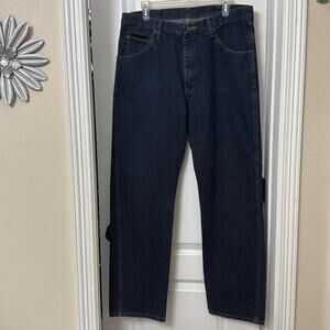 Wrangler men's dark blue wash denim jeans premium quality size 36×32 regular fit